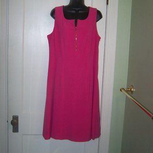 Nine West Dress Pink Sleeveless 16 Zip